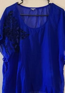 Charlotte Russe Electric Blue Sheer Top